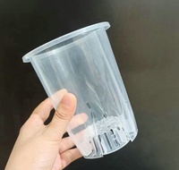 Pot Anggrek Plastik PC Transparan Baru dengan Kolom Udara, Wadah Pot Bunga Berlubang, Goblet Pot Bunga Plastik, Keranjang Plastik untuk Taman