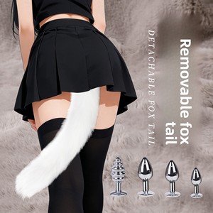 Plug anal amovible en forme de queue de <span class=keywords><strong>renard</strong></span>, jouet pour adultes, accessoire de flirt, plug anal fileté unique, original et amusant - Product Image 1
