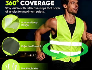Gilet de sécurité réfléchissant haute visibilité en polyester pour le travail, grande quantité, gilet de signalisation haute visibilité - Product Image 1