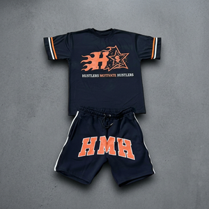 Conjunto de Dos Piezas de Ropa Urbana Casual de Verano para Hombre con Logotipo Personalizado, Camisetas y Pantalones Cortos Deportivos Estampados - Product Image 1