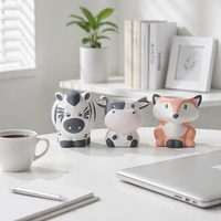 Pot de fleurs en céramique vierge personnalisable à peindre, motifs animaux (Vache, Renard, Panda) ou fleurs, mini-jardinière pour plantes succulentes, pour projets DIY, activités artistiques et peinture manuelle pour enfants