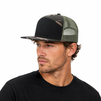 Gorra Trucker Estilo Camuflaje 168, 7 Paneles, Visera Plana, Malla Transpirable, Cierre a Presión, Gorras Trucker para Adultos, Gorras Camo