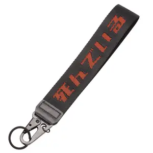 Customized Outdoor Climbing Buckle Lanyard Nylon Woven Keychain Wristlet Strap Lanyard