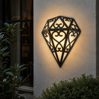 Éclairage mural extérieur moderne pour jardin, forme de bijou, lumière LED personnalisable, étanche IP65, base en PP, 3000K, 24W