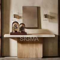 Meuble de cuisine moderne minimaliste en bois massif, finition naturelle, pour intérieur, salle à manger, restaurant, hôtel