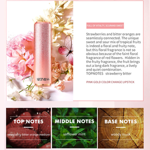 Bálsamo Labial Orgánico ARTMISS, Marca Privada, Color Rosa Dorado, Brillo Labial que Cambia de Color, Crema Reparadora Hidratante con Ingredientes Herbales - Product Image 4