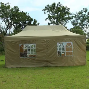 Su geçirmez 10x10 12x12 katlanabilir, gölgelik çardaklar Pop Up Pvc Metal alüminyum çerçeve çadır açık bahçe kamp parti