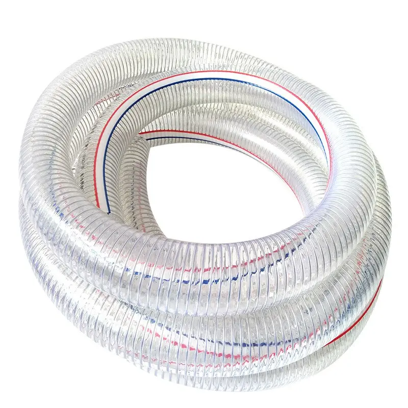 Selang kawat baja transparan PVC serat Spiral fleksibel