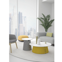 Table de réunion de loisirs d'affaires Mode Port de charge Usb Table basse Bureau Salle de café Reste Petite Table ronde