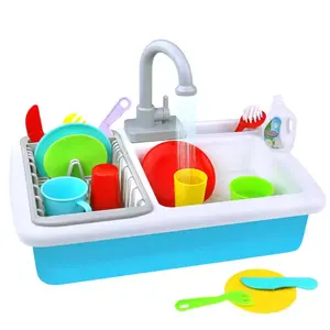 Кухонная посудомоечная машина, игрушки для мытья посуды, игровой набор игрушек для кухонной раковины с имитацией водопроводного крана, ролевые игрушки для детей, мальчиков и девочек