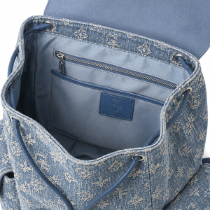 Women Denim Travel Backpack Floral Pattern Casual Laptop Backpack Large Capacity Multi Pocket Daily School Outdoor <b>Bag</b> OEM ODM - Product Image 5