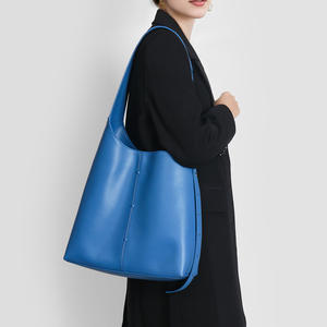 Nuevo Bolso de Hombro de Gran Capacidad para Mujer, a la Moda, de Cuero Genuino, con Cierre de Cordón, Forro de Poliéster, Estilo Vintage, Bolso Tote Individual - Product Image 1