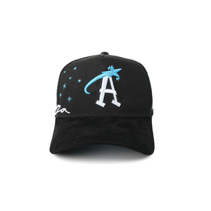 2025 mẫu miễn phí thiết kế ban đầu da lộn rộng vành Rhinestone được trang bị tùy chỉnh bán buôn Giao hàng nhanh Mũ bóng chày - Product Image 1