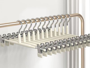 DS3979 Heavy Duty Space Saving Adjustable Skirt <strong>Hangers</strong> Non-Slip Trousers Clothes <strong>Hanger</strong> Metal Pants <strong>Hangers</strong> with <strong>Clips</strong> - Product Image 4