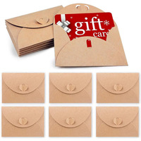 Vente en gros de petites enveloppes kraft pour porte-cartes cadeaux, emballage de mini enveloppes de graines avec fermoir en forme de cœur