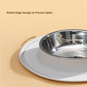 Wholesale Eco-Friendly <b>Stainless</b> <b>Steel</b> Pet Food Water Double <b>Bowl</b> <b>Dog</b> <b>Bowl</b> with PP Material <b>Dog</b> Feeding <b>Bowl</b> - Product Image 5