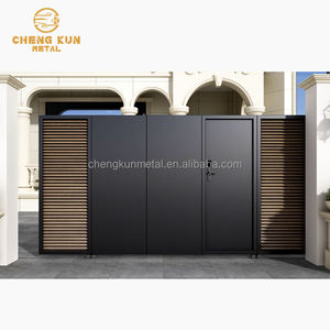 Porte simple en aluminium brun de petite taille, style asiatique central, fabrication chinoise, automatisation motorisée, sécurité externe - Product Image 3