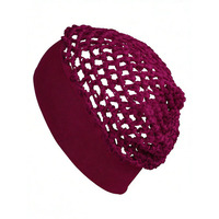 HZM-26418 Accessoires capillaires unisexe : Bonnet snood en tricot de rayonne à bord large avec bande élastique, filet à cheveux extensible et bonnet à perruque en maille