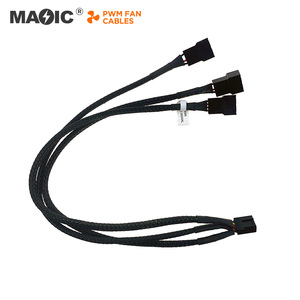 Câble adaptateur de ventilateur PWM 30 cm, nouveau, câble tressé gainé, séparateur en Y, ventilateur d'ordinateur PC, câble d'extension de ventilateur 4 broches, convertisseur 1 à 3 - Product Image 2
