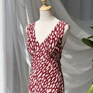 Robe de thé vintage française pour femmes, imprimé léopard rouille, robe maxi et mini sans manches en soie délavée - Product Image 2