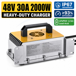 Cargador de Baterías de 2000W, Serie 12V 24V 36V 48V 60V 72V, Cargador para Carritos de Golf Club Car EZ-GO, LiFePO4, Plomo-Ácido, Integrado - Product Image 1