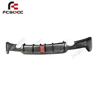 Diffuseur arrière en fibre de carbone avec éclairage LED pour BMW Série 4 F32 F33 F36 M Sport 2014+ Spoiler de pare-chocs arrière inférieur Kit carrosserie