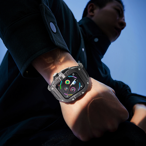 Estuche <span class=keywords><strong>de</strong></span> fibra <span class=keywords><strong>de</strong></span> carbono artesanal único, <span class=keywords><strong>reloj</strong></span> inteligente <span class=keywords><strong>de</strong></span> lujo, correa <span class=keywords><strong>de</strong></span> goma Fluoro, funda protectora, Kit <span class=keywords><strong>de</strong></span> modificación para <span class=keywords><strong>reloj</strong></span> - Product Image 4