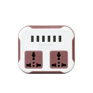 Universal 2 Outlets multi world travel adapter good quality with 6 USB Universal travel Adapters