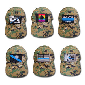 Écusson carré brodé en tissu chenille, motif drapeau, avec dentelle fine bleue et boucle auto-agrippante, inaltérable, pour la décoration de vêtements et de chapeaux - Product Image 2