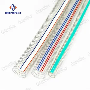 Anti Static Flexible Transparent PVC Spiral Steel Wire Fiber Reinforced Suction Hose Pipe