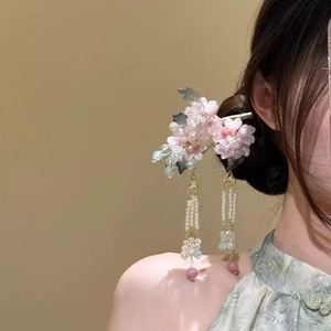 Horquilla de Estilo Antiguo Hanfu con Borla de Perlas, Horquilla de Estilo Chino con Flor y Borla de Perlas para Moño - Product Image 6