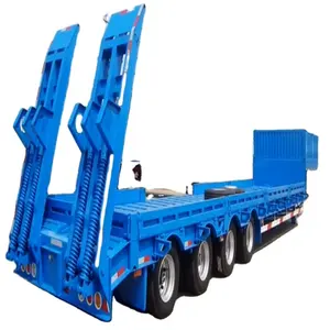 Novo 3 eixos 60-100 toneladas semi-reboque lowboy reboque de caminhão reboque de cama baixa