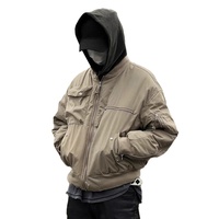 Veste de vol décontractée automne-hiver pour hommes, manteau rembourré imperméable et mince, multi-poches, fermeture éclair, silhouette ample, canard de grande taille