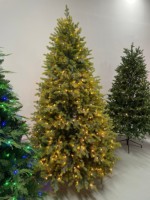 Sapin de Noël artificiel pré-éclairé de 6 pieds en PVC et PE, facile à monter, avec lumières multicolores