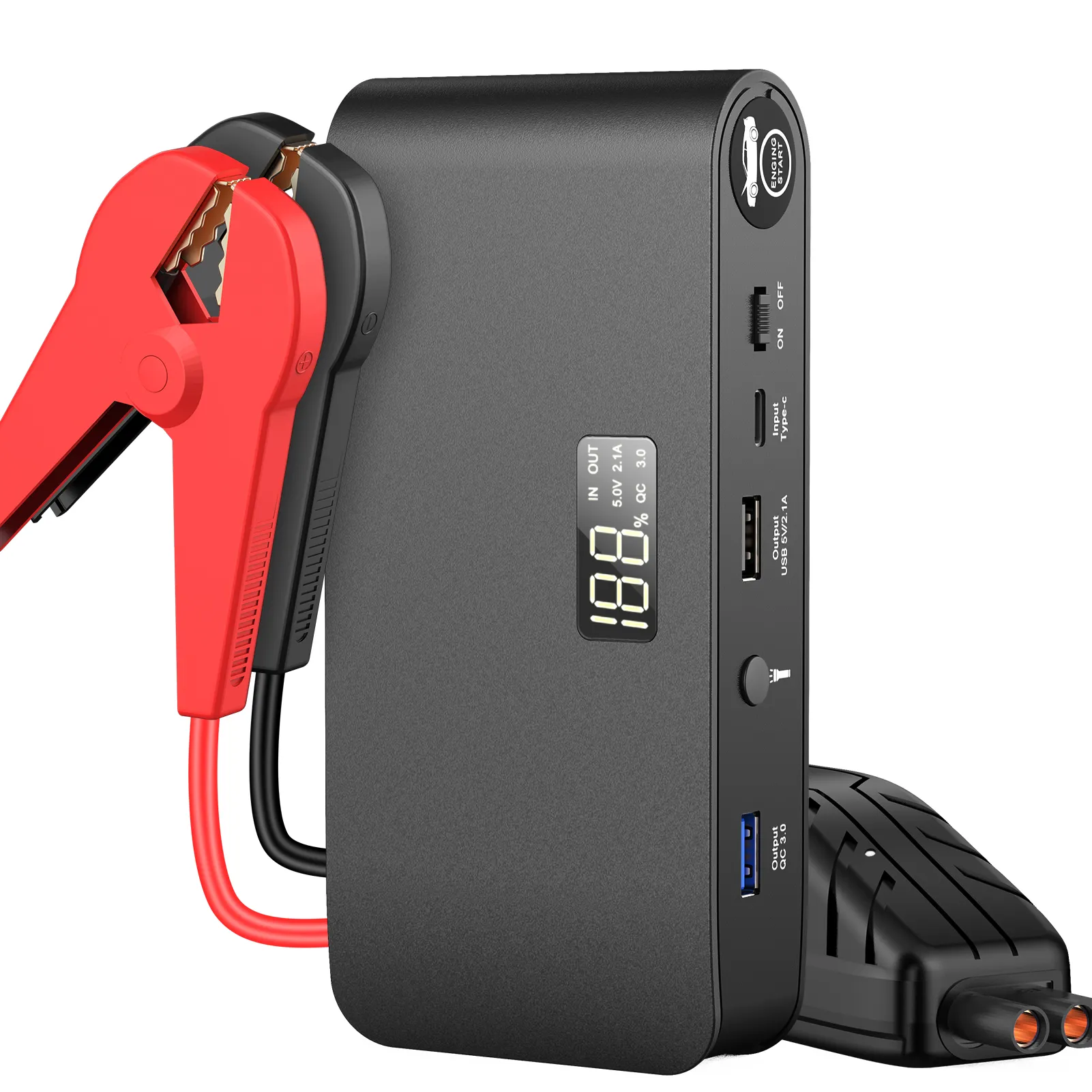 Desain puncak 1600A baterai mobil Jump Starter portabel 12v mobil Jump Starter 16000mAh Power Bank untuk ponsel