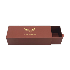 Recyclable Packaging <b>square</b> Sliding Gift Box Printing Hard Rigid Cardboard Drawer Box Packaging with Ribbon - Product Image 2