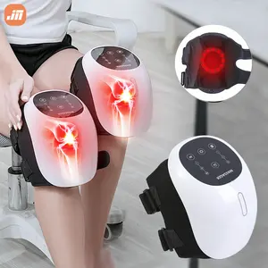 Luz vermelha inteligente terapia compressa quente vibração máquina de massagem joelho alívio da dor articulação tela lcd massageador elétrico joelho