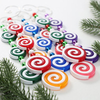 Nouvelles décorations de Noël créatives en forme de sucette tourbillon rotative, en plastique écologique de haute qualité, motif fer forgé, pour bar à bonbons