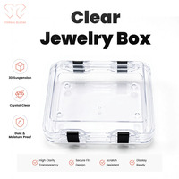 Boîte personnalisable en plastique PU haute transparence 150x125x50mm, anti-poussière et anti-ternissement