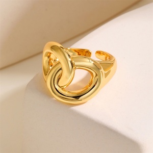 Copper Twist Knot <b>Rings</b> <b>Adjustable</b> Hollow <b>Rings</b> Statement Jewelry for Women - Product Image 5