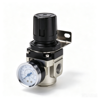Vanne de régulation pneumatique 3/8 " AR3000-03 en alliage d'aluminium avec support et manomètre