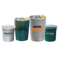 100 pièces Gobelets en aluminium mince laminé de qualité alimentaire réutilisables avec impression de logo personnalisé 16 oz Gobelets de fête en acier froid