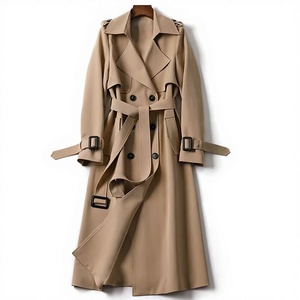 <span class=keywords><strong>Manteau</strong></span> coupe-vent croisé pour <span class=keywords><strong>femme</strong></span>, nouvelle collection Printemps-Automne 2026, style coréen et britannique, mi-long, grandes et petites tailles, en polyester - Product Image 1