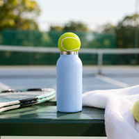 Bouteille d'eau isotherme en acier inoxydable pour le sport, avec couvercle en forme de balle de golf/basketball/baseball, anti-fuite, gourde thermique