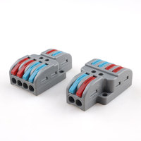 Bloc de jonction rapide RuuiPul LT-422 2 entrées 4 sorties 2P à 4P en ligne pour série 32A IP20 pour la décoration de bâtiments