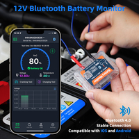 Monitor Baterai Nirkabel Bluetooth 4.0 12V BM6 dengan Aplikasi Pemeriksaan Kesehatan Baterai Mobil, Pemantauan Penguji Baterai untuk Android IOS