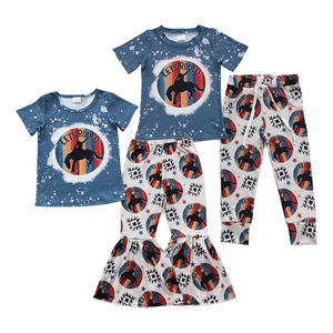Conjunto de verano al por mayor de Let's Rodeo, conjuntos de ropa para niños, conjuntos de <span class=keywords><strong>vaquero</strong></span> occidental para niñas, conjunto de blusa, ropa para hermanos - Product Image 4