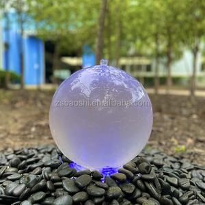 Fábrica nuevo diseño 23 pulgadas acrílico esfera hueca bola fuente de agua bola <span class=keywords><strong>cascada</strong></span> con luz Led RGB para decoración de jardín - Product Image 4