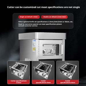 Rebanadora de carne comercial totalmente automática de acero inoxidable, capaz de rebanar y desmenuzar carne de res y cordero, adecuada para fábricas de carne. - Product Image 4