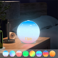 Réveil intelligent avec lumière du soleil, bruit blanc, lampe de table à changement de couleur, réveil avec lumière du soleil, lumière de réveil